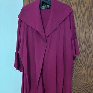 NICAYA Fuchsia Women's Kimono Top/Jacket with 3/4 sleeves & Cape Collar - 2x